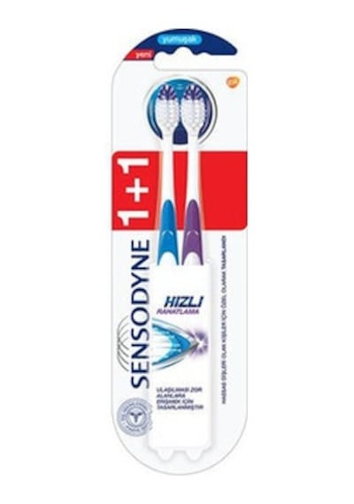 Sensodyne Hızlı Soft Yumuşak Diş Fırçası 2'li Mavi - Mor
