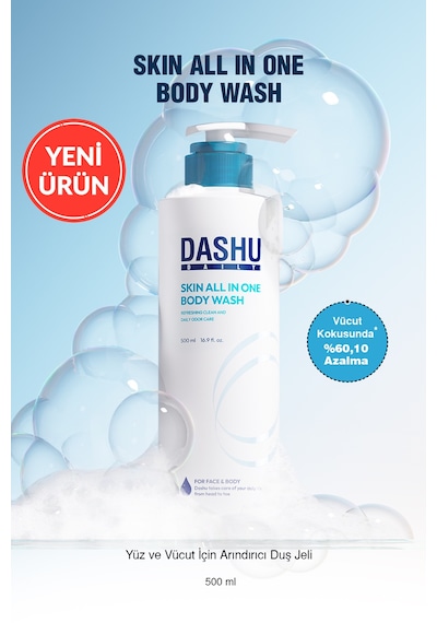Yüz Ve Vücut İçin Arındırıcı Duş Jeli Dashu Daily Skin All In One Body Wash Yeşil Çay