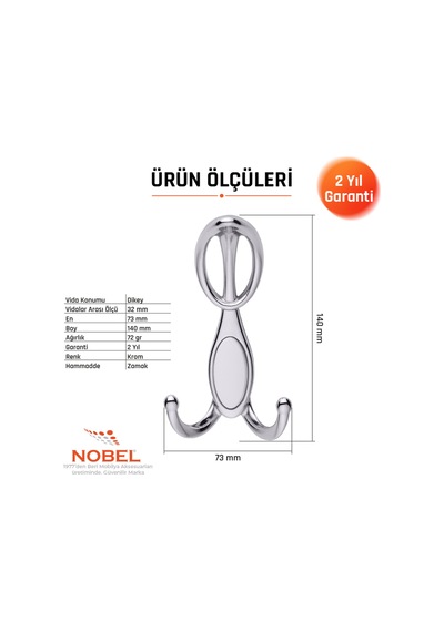 Arya Portmanto Askısı, Metal Vestiyer Askısı, Krom, Duvar Ve Dolap Askılığı 5'li Set Vidalı