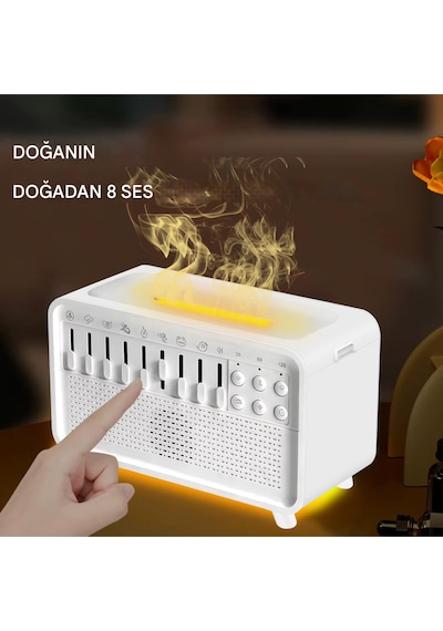 3in1 Işıklı Doğa Sesli Uyku Yardımcısı Buharlı Hava Nemlendirici Ve Bluetooth Hoparlör Cihazı