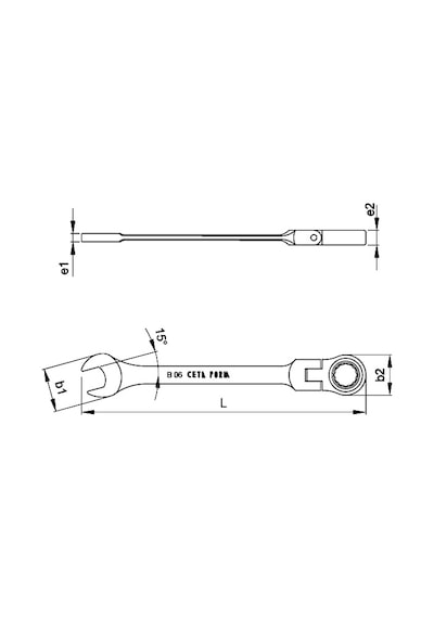 Ceta Form B06-19 C-Gear Cırcırlı Kombine Anahtar 19 Mm Mafsallı N11.31100