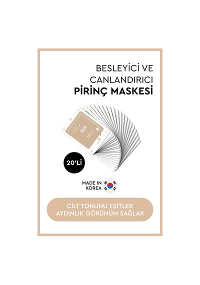 Mjcare On Rice Extract Mask - Pirinç Özlü Yüz Maskesi 20'li