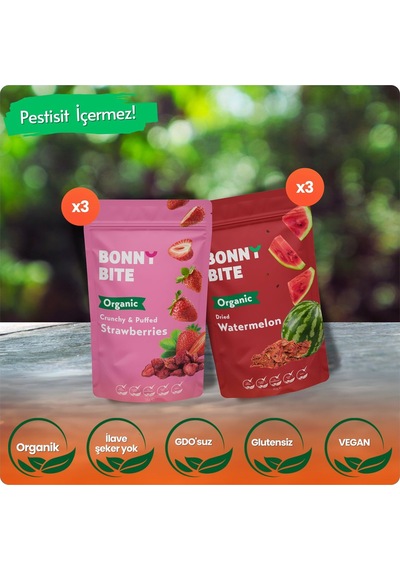 Organik Çıtır Çilek & Kurutulmuş Karpuz 6'lı Paketi Diğer