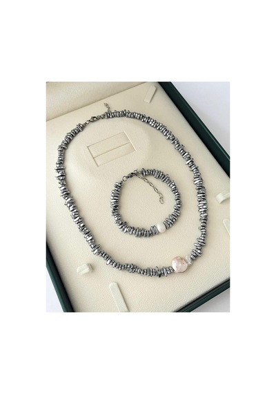 Eylora Gümüş Hematit & İncili 2 Li Set Diğer