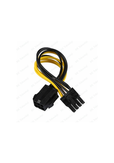 Pcie 6 Pin Dişi - 8 Pin Erkek Ekran Kartı Güç Adaptörü Kablosu