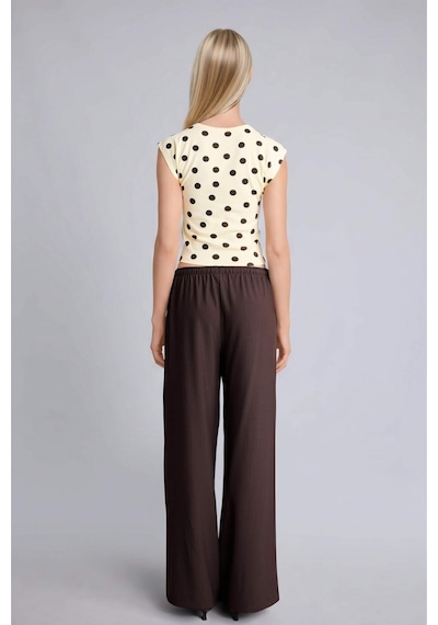 Defacto Wıde Leg Çift Cepli Normal Bel Standart Boy Pantolon F6249ax26aubn473 Kahve-bn473