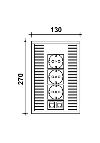 Hafele Versaflap Dual Priz Gümüş 3 Soket / 2rj45