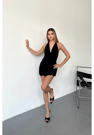 Giysa Kadın Degaje Yaka Kolsuz Basic Bluz Siyah - 25y 2450 Siyah