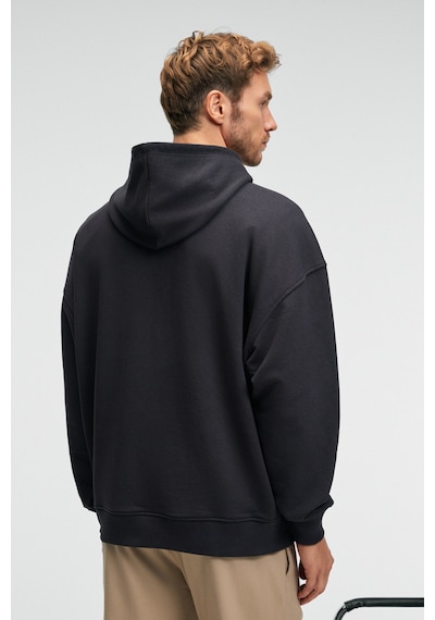 Grimelange CLAY Erkek %100 Pamuk Kapüşonlu Çıtçıtlı Baskılı Cebi Süs Etiketli Antrasit Sweatshirt