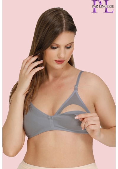 Parlingerie Hamile Emzirme Sütyeni Kapsız Gri