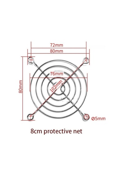 80x80mm Metal Fan Kapağı Fan Teli