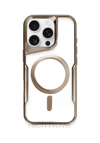 Apple Apple iPhone 16 Pro Max Kılıf Magsafe Uyumlu Arkası Şefaf Tasarım Lazer Kaplama Sararmaz Silikon Kapak
