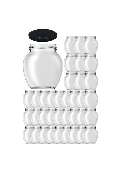210 Ml Metal Siyah Kapaklı 210 Cc Cam Konserve Yumurta Kavanoz 36 Adet