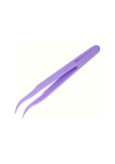 Koodmax Hassas Elektronik Ve El Sanatları Tamir Cımbızı Sert Plastik 12cm Kavisli Cımbız Mor