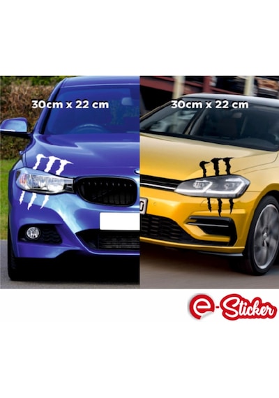 Monster Pençe Far Ve Cam Sticker