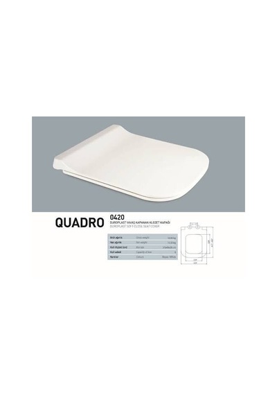 Nkp Quadro Yavaş Kapanır Klozet Kapağı 0420 Beyaz