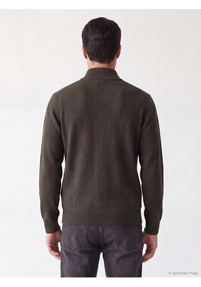 Lcwaıkıkı Classic Yeşil Regular Fit Dik Yaka Erkek Triko Hırka