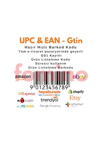 2500 Adet-Ean-Upc-Gtin Barkodu Numarası Ürün Listeleme Kodu