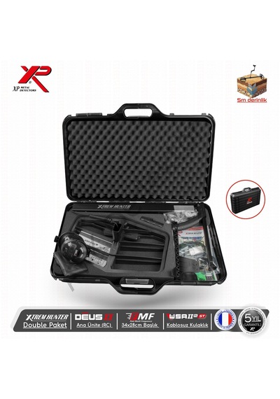 Xp Xtrem Hunter Dedektör Double Paket - Xp Deus 2 Rc, 34x28 Cm Fmf Başlık, Wsa2xl St Kablosuz Kulaklık