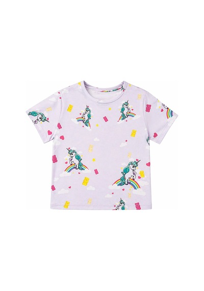 Harıbo Haribo Lisanslı Unicorn Desenli Kısa Kollu Pijama Takımı Lila