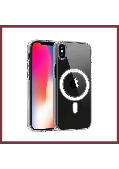 Storeşahin Apple Uyumlu iPhone X Kılıf Magneticsafe Şeffaf Silikon - Şeffaf Shn0720