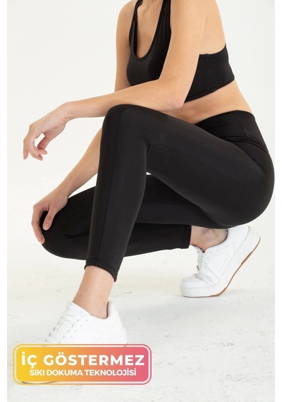 Enenstyle Fashıon Boutıque Yeni Sezon Kadın Cepli Konfor Modeli Tayt Yüksek Bel Toparlayıcı Korse Push Up Özelllikli Tayt Siyah SiYAH
