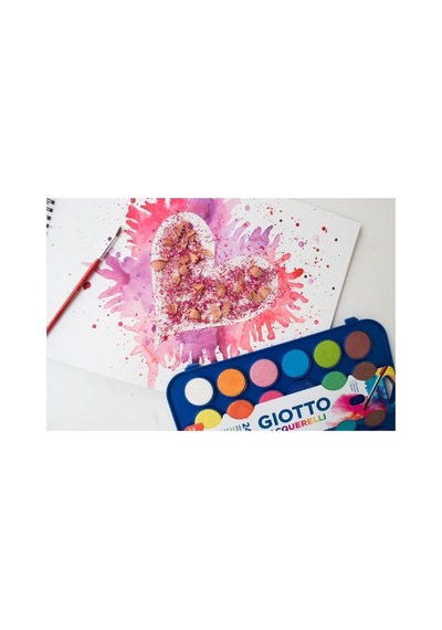 Giotto Acquerelli 24 Renk Suluboya Seti - 30 Mm Yuvarlak Tablet, Plastik Kapağa Sahip Karışık