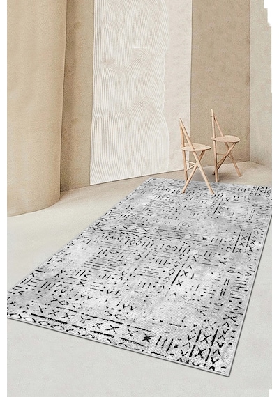 West Home Dijital Baskı Yıkanabilir Kaymaz Taban Mutfak Halısı Salon Halısı Ve Yolluk Wh 548 Grey