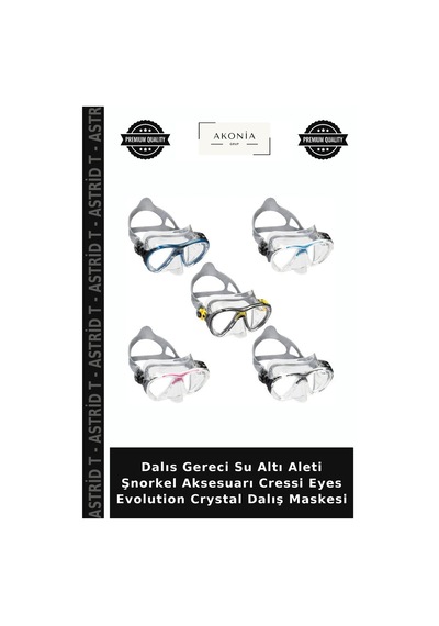 Dalıs Gereci Su Altı Aleti Şnorkel Aksesuarı Cressi Eyes Evolution Crystal Dalış Maskesi Clear-Pınk