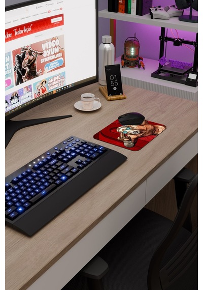 Borderlands Kaymaz Dikişli Kauçuk Oyuncu Mousepad V3 - 22x18 Gaming Mouse Pad Fare Altlığı