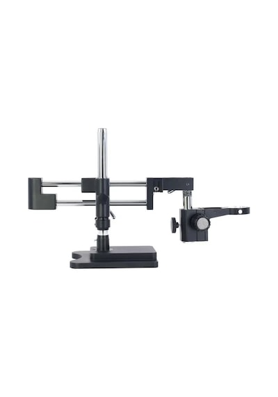 Szm Mikroskop Standı Çift Kollu Hareketli Bom Stand- Siyah Ø76mm Tutucu / 380mm Sütun