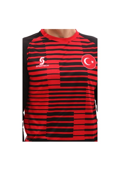Sportech Sünger Destekli Kaleci Forma Takımı, Kırmızı-Siyah K0142 Kırmızı - Siyah