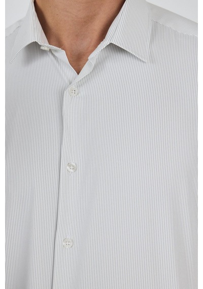 İmza Beyaz Sert Yaka Cepsiz Gabardin Uzun Kol Slim Fit Esnek Gömlek 1004250231 Optik Beyaz