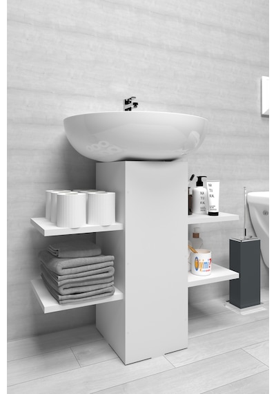 İyimi Modern Raflı Lavabo Altı Banyo Dolabı Banyo Düzenleyici Beyaz
