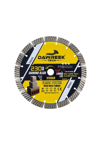 Dawreek Dt015cd 230mm Premium Segmentli Elmas Testere Beton Beton-duvar-tuğla
