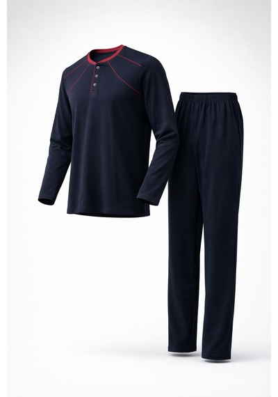 Mutlu City Erkek İnterlok Rahat Kalıp Sıfır Yaka Yüksek Kalite Pamuk Pijama Takımı 16670 Lacivert - Bordo Mutlu City Erkek İnterlok Rahat Kalıp Sıfır Yaka Yüksek Kalite Pamuk Pijama Takımı 16670 Lacivert - Bordo