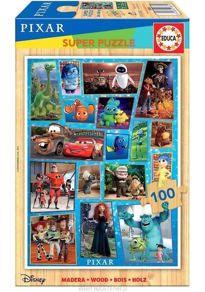 Educa 100 Parça Disney Pixar Ahşap Çocuk Puzzle - 6-8 Yaş - Kız Ve Erkek Çocuk 1 Adet