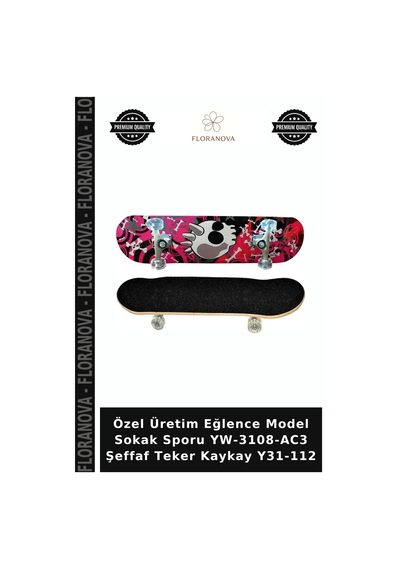Özel Üretim Eğlence Model Sokak Sporu Yw-3108-ac3 Şeffaf Teker Kaykay Y31-112