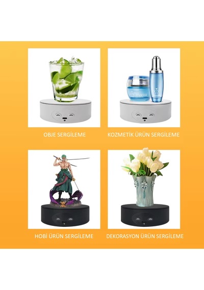 Schulzz 13 Cm Panorami V2 Mini Ai Stant 360 Dönen Çekim Ve  Ürün Sunum Standı 4 Kg Kapasiteli Beyaz 13cm