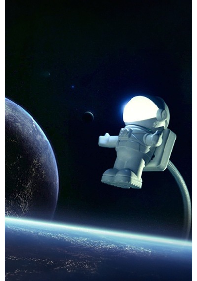 Gece Lambası Led Usb İle Çalışır Bilgisayar Destekli Astronot Şeklinde Beyaz