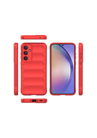 Galaxy Uyumlu A35 Kılıf Kamera Korumalı Esnek Silikon Parmak Şeritli Pazarplus Siyah