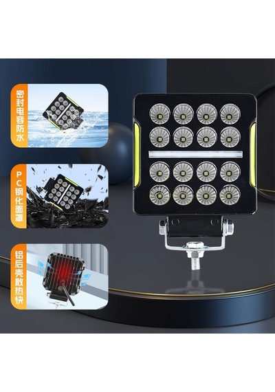 Space Offroad Sis Lambası Kare 10,5 X 3,5 X 12cm 12-80v 35w Beyaz-amber Adet / Lass351-1