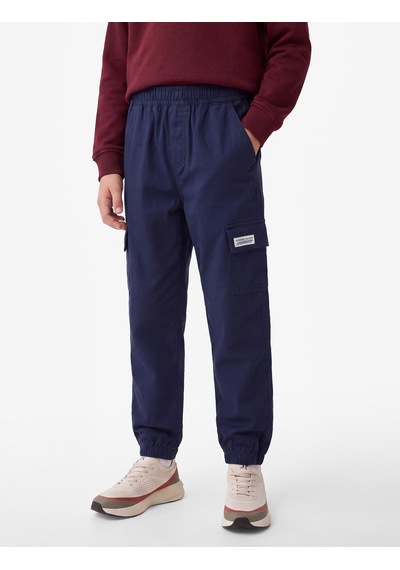 Koton Cep Detaylı Rahat Kesim Pamuklu Gabardin Jogger Pantolon Lacivert 7wkb40041tw