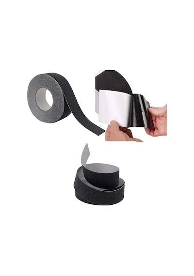 Merdiven Zemin Kaydırmaz Güçlü Bant Yapışkanlı Kaymaz Bant Siyah 25 Mm X 5 Metre Lisinya