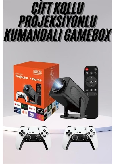 Çift Kollu Game Box Projeksiyon Kumandalı Tv Dahili Hoparlör