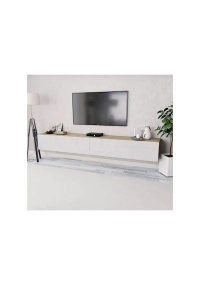 New Oak Tasarım Tv Ünitesi Safir Meşe - Beyaz New Oak Tasarım Tv Ünitesi Safir Meşe - Beyaz