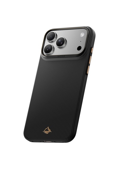 İphone 18 Pro Uyumlu Kılıf M-safe Şarj Özellikli Raptic Aramid Skin Reynis Serisi Karbon Kapak Siyah