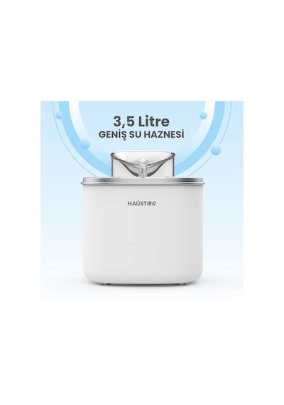 Haustier Wf007l Beyaz , Çelik Üst Tabla , 3.5lt Geniş Bpa İçermez Hazne, Otomatik Kedi Su Sebili,kedi Su Çeşmesi, Su Pınarı