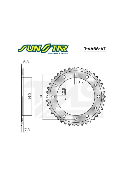 Bmw F 800 R Uyumlu Arka Dişli Sunstar 47 Diş (507157064)