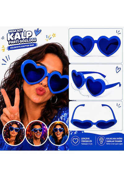 Mega Boy Mavi Kalp Parti Gözlüğü - Wcav-884439 18